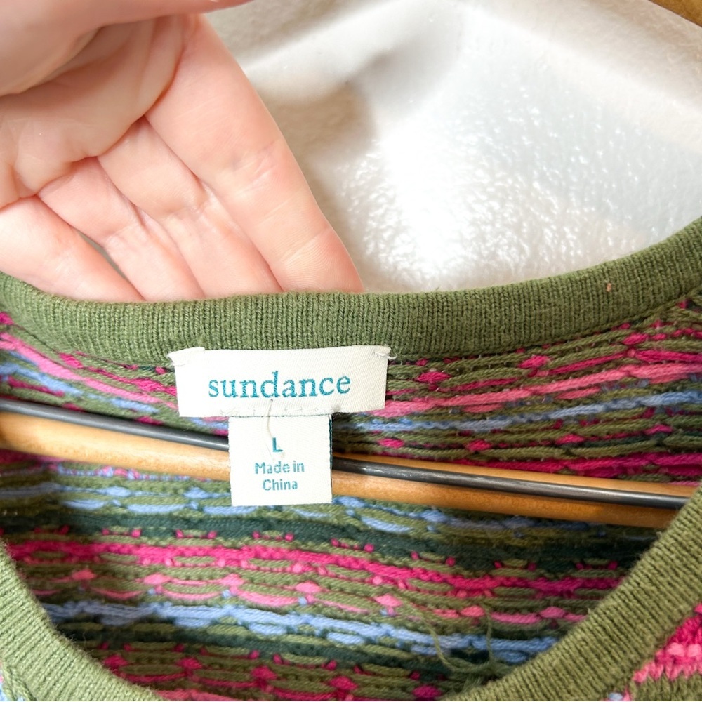 Sundance Olive Green and Lavender Knit Tank Top - Picture 4 of 6